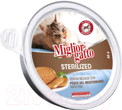 Влажный корм для кошек Miglior Gatto Sterilized Mediterranean Fish (85г)