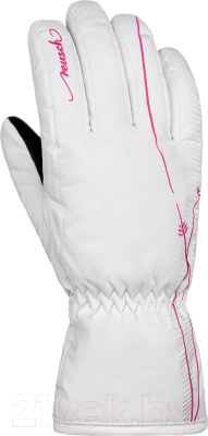 Перчатки лыжные Reusch Yana / 6131167-1104 (р-р 7, White/Pink Glo)