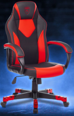 Кресло геймерское Бюрократ Zombie Game 17 (черный/красный текстиль/экокожа)