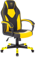 Кресло геймерское Бюрократ Zombie Game 17 (черный/желтый текстиль/экокожа) - 