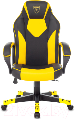 Кресло геймерское Бюрократ Zombie Game 17 (черный/желтый текстиль/экокожа)