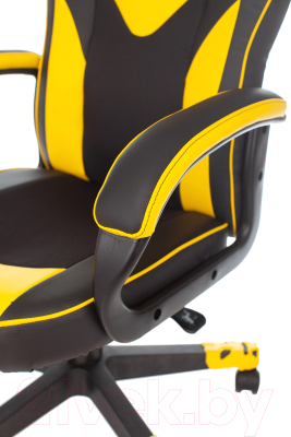 Кресло геймерское Бюрократ Zombie Game 17 (черный/желтый текстиль/экокожа)