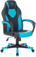 Кресло геймерское Бюрократ Zombie Game 17 (черный/синий текстиль/экокожа) - 
