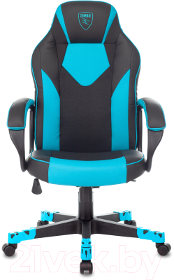 Кресло геймерское Бюрократ Zombie Game 17 (черный/синий текстиль/экокожа)