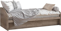 Односпальная кровать Стендмебель Радуга 2036x900x750 (дуб крафт серый) - 