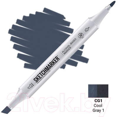 Изображение товара Маркер перманентный Sketchmarker Двусторонний CG1 / SM-CG1 (серый холодный №1)