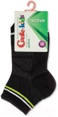 Изображение товара Носки детские Conte Kids Active 508 (р.16, черный/салатовый)