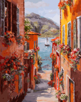 Картина по номерам БЕЛОСНЕЖКА Италия. Вид на озеро Комо / 456-ART - 