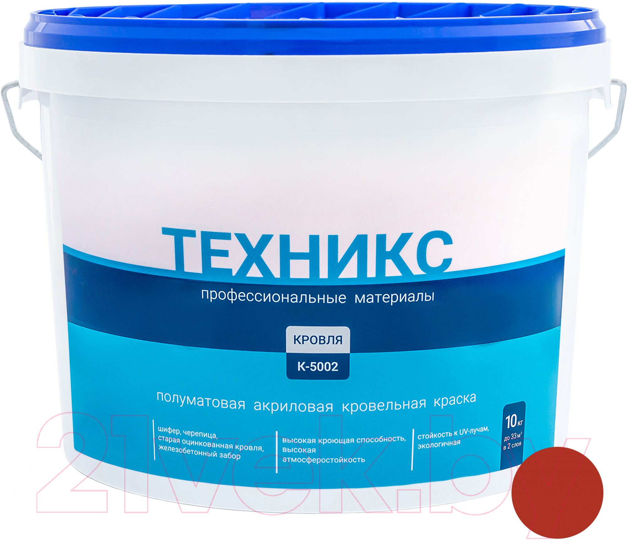 Краска Техникс Для кровли К-5002 (10кг, красный)