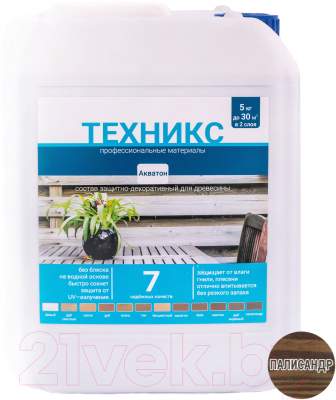 Пропитка для дерева Техникс Акватон (5кг, палисандр)