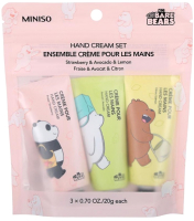 Набор косметики для тела Miniso We Bare Bears Крем для рук клубника/авокадо/лимон / 3686 (3шт) - 