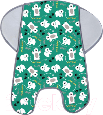 Изображение товара Вкладыш для санок Ника МКО/М2 (с медвежатами на изумрудном)
