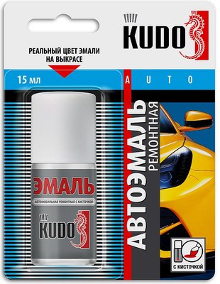 Эмаль автомобильная Kudo 601 KU-70601 (15мл, с кисточкой, черный) - 