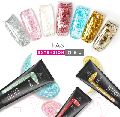 Моделирующий гель для ногтей Global Fashion Цветной с глиттером 02 (30г)
