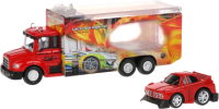 Автовоз игрушечный Пламенный мотор С мини машинкой / 870527 (красный) - 