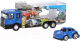 Миниатюра изображения товара Автовоз игрушечный Пламенный мотор С мини машинкой / 870529 (синий)