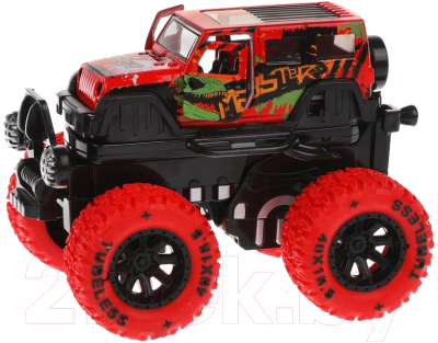 Автомобиль игрушечный Пламенный мотор Монстр трак Краш-тест / 870515 (красный)