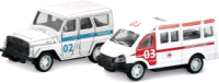 Набор игрушечных автомобилей Пламенный мотор Pull-Back Полиция, скорая помощь / 870723 - 