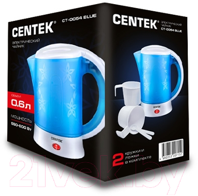 Электрочайник Centek CT-0054 (белый/синий)