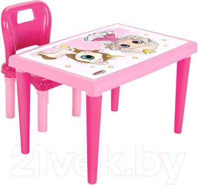 Комплект мебели с детским столом Pilsan 03516 (розовый)