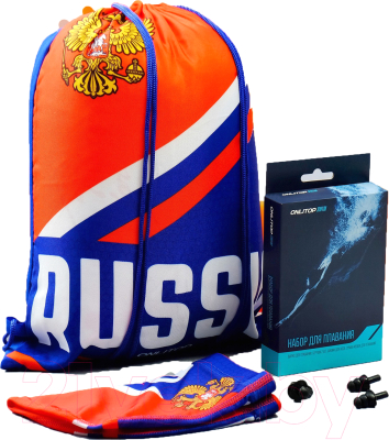 Набор для плавания Onlytop Russia 4478118 (шапочка, беруши, зажим для носа, мешок)