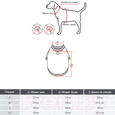Свитер для животных Puppia Blitzen / PATD-TS1754-CR-M (красный в клетку)