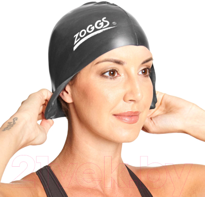 Шапочка для плавания ZoggS Silicone Cap / 300771 (черный)