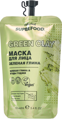Маска для лица кремовая Cafe mimi Super Food Зеленая глина (100мл)