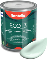 Краска Finntella Eco 3 Wash and Clean Lintu / F-08-1-1-FL040 (900мл, бледно-бирюзовый, глубокоматовый) - 