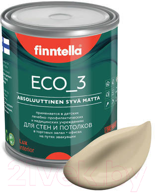 Краска Finntella Eco 3 Wash and Clean / F-08-1-1-FL069 (900мл, песочный, глубокоматовый)