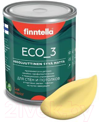 Краска Finntella Eco 3 Wash and Clean Aurinko / F-08-1-1-FL115 (900мл, палевый, глубокоматовый)