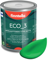 Краска Finntella Eco 3 Wash and Clean Nitty / F-08-1-1-FL131 (900мл, луговой зеленый, глубокоматовый) - 