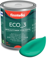 Краска Finntella Eco 3 Wash and Clean Smaragdi / F-08-1-1-FL132 (900мл, изумрудный, глубокоматовый) - 