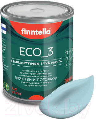 Краска Finntella Eco 3 Wash and Clean Taivaallinen / F-08-1-1-LG103