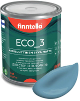 Краска Finntella Eco 3 Wash and Clean Meri Aalto / F-08-1-1-LG104 (900мл, светло сине-серый, глубокоматовый) - 