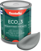 Краска Finntella Eco 3 Wash and Clean Tiina / F-08-1-1-LG107 (900мл, темно-серый, глубокоматовый) - 
