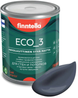 Краска Finntella Eco 3 Wash and Clean Monsuuni / F-08-1-1-LG115 (900мл, холодно-серый, глубокоматовый) - 