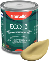 Краска Finntella Eco 3 Wash and Clean Syksy / F-08-1-1-LG135 (900мл, приглушенный желтый, глубокоматовый) - 