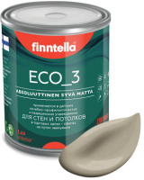 Краска Finntella Eco 3 Wash and Clean Taos / F-08-1-1-LG151 (900мл, бежевый хаки, глубокоматовый) - 