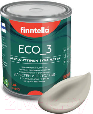 Краска Finntella Eco 3 Wash and Clean Tina / F-08-1-1-LG159 (900мл, бежевый, глубокоматовый)