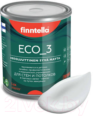 Краска Finntella Eco 3 Wash and Clean Platinum / F-08-1-1-LG164 (900мл, бело-серый, глубокоматовый)