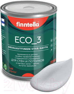 Краска Finntella Eco 3 Wash and Clean Pikkukivi / F-08-1-1-LG165 (900мл, глубокоматовый)