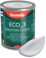 Краска Finntella Eco 3 Wash and Clean Pikkukivi / F-08-1-1-LG165 (900мл, светло-серый, глубокоматовый) - 