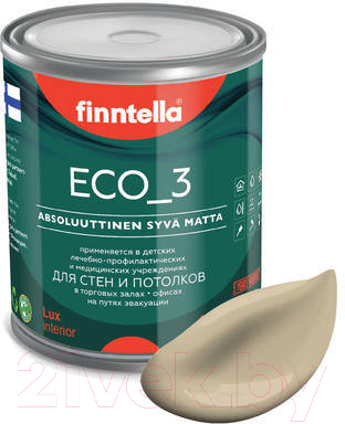Краска Finntella Eco 3 Wash and Clean Karamelli / F-08-1-1-LG175 (900мл, песочный, глубокоматовый)