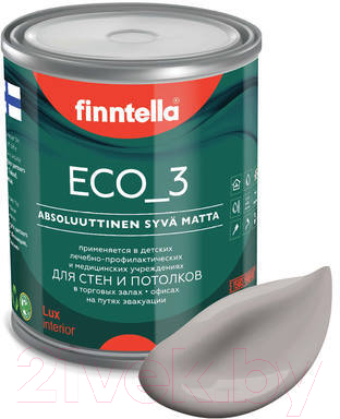 Краска Finntella Eco 3 Wash and Clean Laventeli Pitsi / F-08-1-1-LG180 (900мл, светло-лиловый, глубокоматовый)