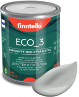 Краска Finntella Eco 3 Wash and Clean Seitti / F-08-1-1-LG183 (900мл, светло-серый, глубокоматовый) - 