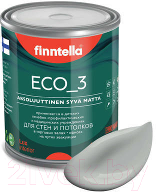 Краска Finntella Eco 3 Wash and Clean Joki / F-08-1-1-LG184 (900мл, глубокоматовый)