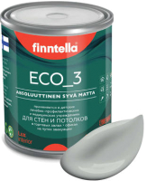 Краска Finntella Eco 3 Wash and Clean Joki / F-08-1-1-LG184 (900мл, серый, глубокоматовый) - 