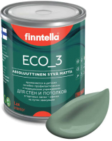 Краска Finntella Eco 3 Wash and Clean Naamiointi / F-08-1-1-LG198 (900мл, зеленый хаки, глубокоматовый) - 