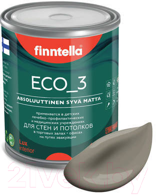 Краска Finntella Eco 3 Wash and Clean Maa / F-08-1-1-LG233 (900мл, светло-коричневый, глубокоматовый)